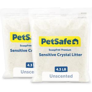 PetSafe ScoopFree Premium Crystal Cat Litter - Outperforms Clay Litter - Refill Packs - Reusable Tray Compatible - Fragrance Free - 4.3 lb Bags - 2 Pack