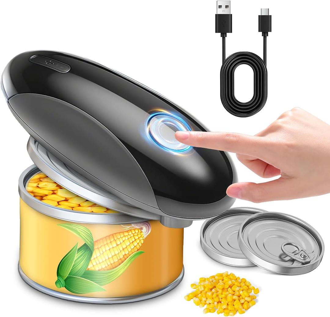 Electric Can Opener,One-Touch Safety Auto Can Opener,Smooth Edge,Hands Free Can Opener,Food Safety,Kitchen Gadgets,Battery Operated,Electric Can Opener for Seniors & Arthritis