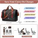 Travel Duffel Bag for Women, Carry-on Overnight Weekender Bags with Wet Pocket, For Spirit Airlines 18x14x8 Personal Item Bag,Small,Black & Brown