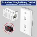 VCE Ethernet Wall Plate (UL-Listed), 2-Port CAT6 Wall Plate and Jack, RJ45 Keystone Wall Outlet with Single Gang Low Voltage Mounting Bracket, White 2-Pack