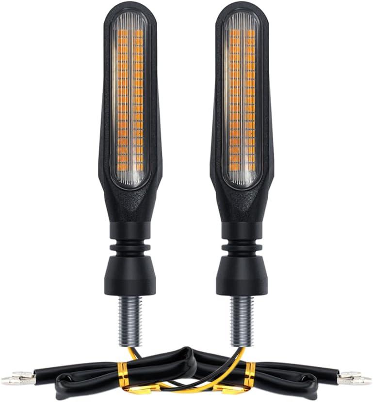Motorcycle Indicators High Brightness Sequential Flowing Turn Signal Lights For DC12V Motorbike Scooter Off Road (Pack of 2)