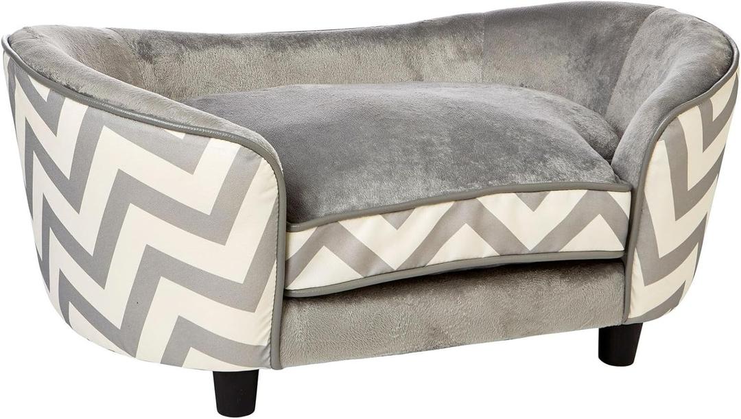 Enchanted Home Pet Snuggle Pet Sofa Bed, 26.5 by 16 by 16-Inch, Gray (27.0"L x 15.0"W x 15.0"Th)