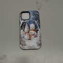 Compatible with iPhone 15 Case,The Snowman Family Four Pattern 2 in 1 Double Protection,Anti-Scratch Shockproof Christmas Case for iPhone 15