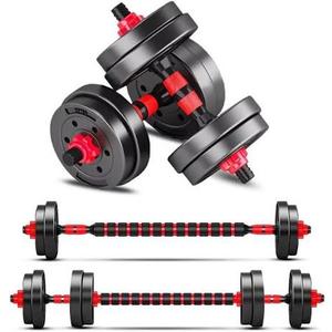 Adjustable dumbbell set, 20lbs Free Weights set with upgraded nut, 5 in 1 Weight Set Used as Kettlebells, Barbell, Push up Stand, Fitness Exercise for Home Gym Suitable Men/Women