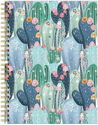 FVBAO Spiral Journal Notebook for Women,A5 College Ruled Notebooks 6"x 8.4", 120 Pages (60 Sheets) Lined Journal with Premium Thick Paper,Perfect for School Office Home(Watercolor Cactus)