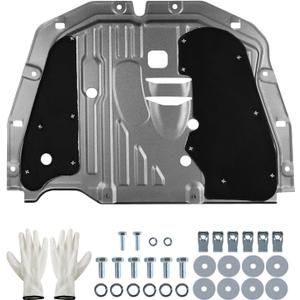 Carbon Steel Engine Splash Shield fit for Honda Civic 2016 2017 2018 2019 2020 2021, Front Engine Case Guard Under Car Shield Cover Replace OEM 74110-TBA-A00, 90674-TY2-A01