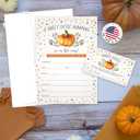 Koko Paper Co Sweet Little Pumpkin Baby Shower Invitations & Diaper Raffle Tickets  Fall Baby Shower Set  25 Invites, Envelopes & Raffle Cards  Made in the USA