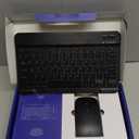 TECURS Bluetooth Keyboard and Mouse Combo for iPad - Rechargeable Wireless Keyboard & Mouse with 7-Color Backlit Compatible with iPad 10th/9th/8th Gen, iPad Pro/Air/Mini, iPhone15/14/13 Pro, Black