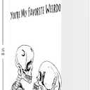 9 x Dark Humor Valentines Day Gifts for Him Her, Goth Spooky Valentines Day Card, Skeletons Valentines Day Cards Gifts for Boyfriend Girlfriend husband Wife - You're My Favorite Weirdo