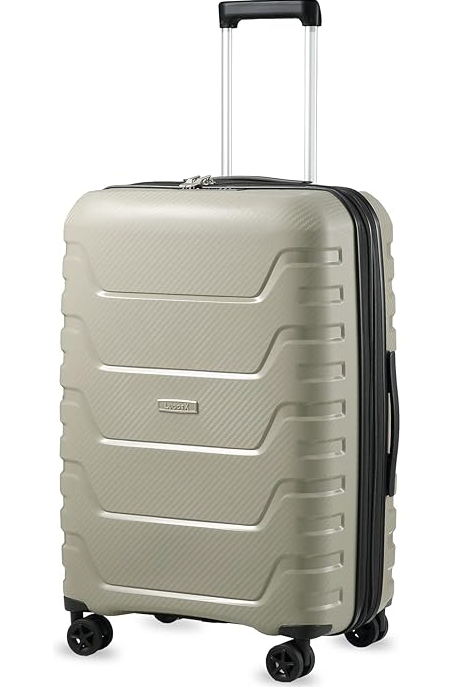 LUGGEX 24 Inch Luggage with Spinner Wheels - Polypropylene Expandable Hardshell Medium Suitcase (Champagne Suitcase)