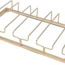 Wine Glasses Rack Under Cabinet Stemware Rack, Wine Glass Hanger Rack, Wine Glass Holder Storage Hanger, for Cabinet Kitchen Bar (40x22.5cm, Gold)
