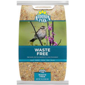 Audubon Park Waste Free Wild Bird Seed, No Mess Bird Food for Outside Feeders, 15-lb. Bag