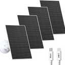 2W Solar Panel for Security Camera Outdoor, USB/USB-C Charger with IP65 Waterproof, 360 Adjustable Mount & 7.2ft Cable, Compatible with Rechargeable Battery Cameras (4 Pack, White)