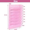 8 Pockets Mesh Wall File Holder Organizer Office Hanging File Folder Magazine Rack, Nametag Label Hooks Set Included (Pink)