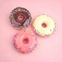 2 pcs Realistic Artificial Toy Fake DonutsFood Fake Cakes Desserts Donut Decorations Toys for Doughnut Party Decoration, Prop Food 3 x 3 inches (Colorful Needle Design C)