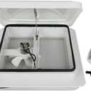 BLACKHORSE-RACING 14" RV Roof Vent Fit for Camper Trailer Universal White Lid Roof Vent with 12V RV Vent Fan 6" Blades White lid Inner for Garnish Ring, Manual