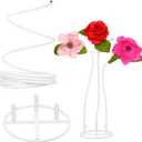 32.8 ft 1 Flexible Pipe for Giant Flowers and 1 Flower Pole Display Stand Base Giant PVC Pipe Stem Tubing for Crafts Floral Wedding Decor Balloon Backdrop Arches Prop DIY Arts(2 Pcs, White)