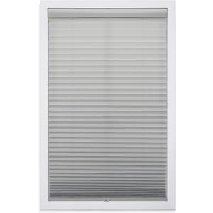 DEZ FURNISHINGS Cordless 1" Light Filtering Pleated Shade, Fabric, 30" W x 48" H, Silver Gray