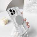 NITITOP Compatible with iPhone 16 Pro Max Case Clear Magnetic Compatible with MagSafe Cute Lily Flowers Floral for Women Girls Hard PC Back Shockproof Protective Phone Cover - White