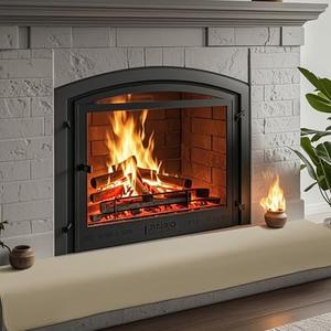 BALAPET Thick Memory Foam Fireplace Baby Proofing, 90.5x14 in Soft Fireplace Cover Hearth Cushion Baby Proof, Velvet Protectors for Children Proofing, Edge Protector(Light Brown,14x90.5in)