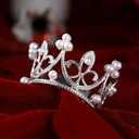 20 Pcs Crown Cake Topper Tiny Crown Tiara Cake Ornaments Mini Baby Crown Cake Cupcake Decoration for Baby Shower Princess Themed Birthday Wedding Party (sliver)