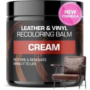 FORTIVO Leather Recoloring Balm, Color Restorer, Scratch Remover, Couch Paint and Repair, Leather Balm for Couches (Cream)