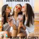 Ciaell 24PCS Amber Plastic Wine Glasses - 7 Oz Amber Vintage Drinking Glasses - Disposable Water Goblets Set for Party Wedding, Bar, Wine, Beer