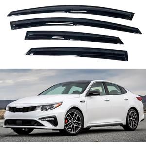IG Window Visors Fit for 2016-2020 Kia Optima, Out-Channel Rain Guards Vent Wind Deflectors 4PC, Car Accessories for 16-20 Optima (Excludes Hybrid Models)