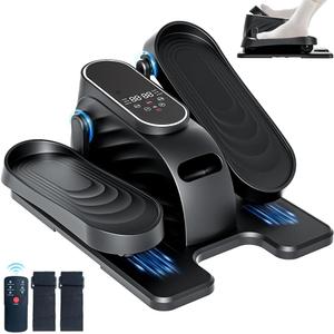 Under Desk Elliptical Machine with Remote, Ellipse Leg Exerciser as Seen on TV, Seated Pedal Exerciser for Seniors, 15 Speeds, Forward & Reverse Direction, Manual & Auto Mode for Home Office