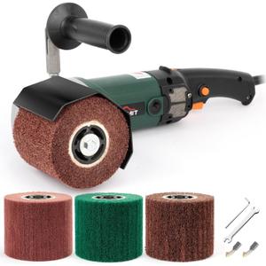 Handheld Metal Burnishing Machine,Electric Sander Polisher for Wood Stainless Steel Polishing,Lock Switch,Auxiliary Handle