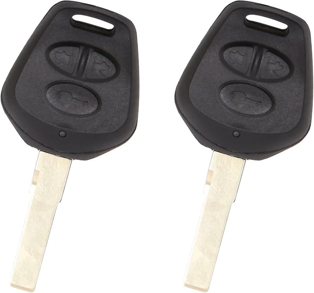 X AUTOHAUX 2pcs 3 Buttons Uncut Insert Key Fob keyless Entry Remote Control Key Case Shell Replacement for Porsche Cayenne 911 996 Boxster S 986