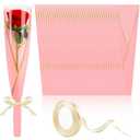 Mauproy 100 Pack Single Rose Sleeves, Flower Wrapping Bags Single Flower Packaging Bags with Ribbons for Mother's Day, Wedding, Birthday, Florist Supplies (Pink)