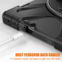 Rugged Case for Lenovo-Tab-M10 (3rd Gen) 10.1" 2022 w/Stylus Holder & 360 Rotating Kickstand, Heavy Duty Hybrid Shock-Proof Cover with Hand/Shoulder Strap TB-328FU/TB-328XU(Black)