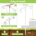 Single Step Handrail, 1 or 2 Steps Single Post Handrail in Ground, White Rust-Proof Wrought Iron Stair Railing for Seniors, Porch, Deck