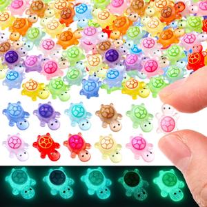 1000 Pcs Mini Resin Turtles Bulk Luminous Glow in The Dark Mini Animals to Hide Tiny Sea Turtle Figurines Plastic Miniature for Garden Micro Moss Landscape DIY Ocean Dollhouse Decor Crafts