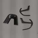 Steering Wheel Cover Trim Interior Accessories Decoration Kit for 2015-2024 Dodge Challenger Charger, for 2014-2024 Dodge Durango & Jeep Grand Cherokee SRT8 (Carbon Fiber Black 3PCS)