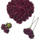 Artificial Satin Rose Flower Heads,42 Pcs Silk Rose Heads with Stems,3.3'' Rose Artificial Flowers Bulk,Artificial Rose Flower Heads for DIY Crafts Bouquet (42, Champagne)