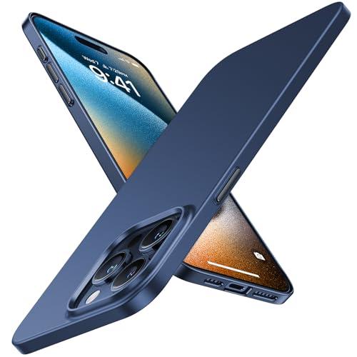 TORRAS Slim-Fit Designed for iPhone 15 Pro Case, Ultra Thin 15 Pro Phone Case, Velvety Feel, Lightweight Anti-Scratch Matte Hard iPhone 15 Pro Case 6.1 inch, Blue