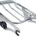 YHMOTO Two Up Air Wing Luggage Rack Mounting Rack Compatible for Harley Touring 2009-2025 Street Glide Electra Glide Road Glide Road King (Chrome)