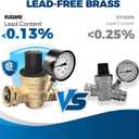 RVGUARD RV Water Pressure Regulator Valve, CSA Approved, Lead-Free Brass Adjustable Water Pressure Reducer with Gauge and Inlet Screen Filter for RV Camper Travel Trailer