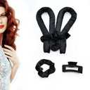 Heatless Hair Curler Set, Satin Hair Rollers to Sleep In with 2 pcs Scrunchies and 1 pc Clip,No Heat Curlers Curling Rod Headband for Women & Girls
