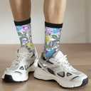 4 x Vintage Paisley Floral Funny Socks Novelty Crew Socks For Women Men