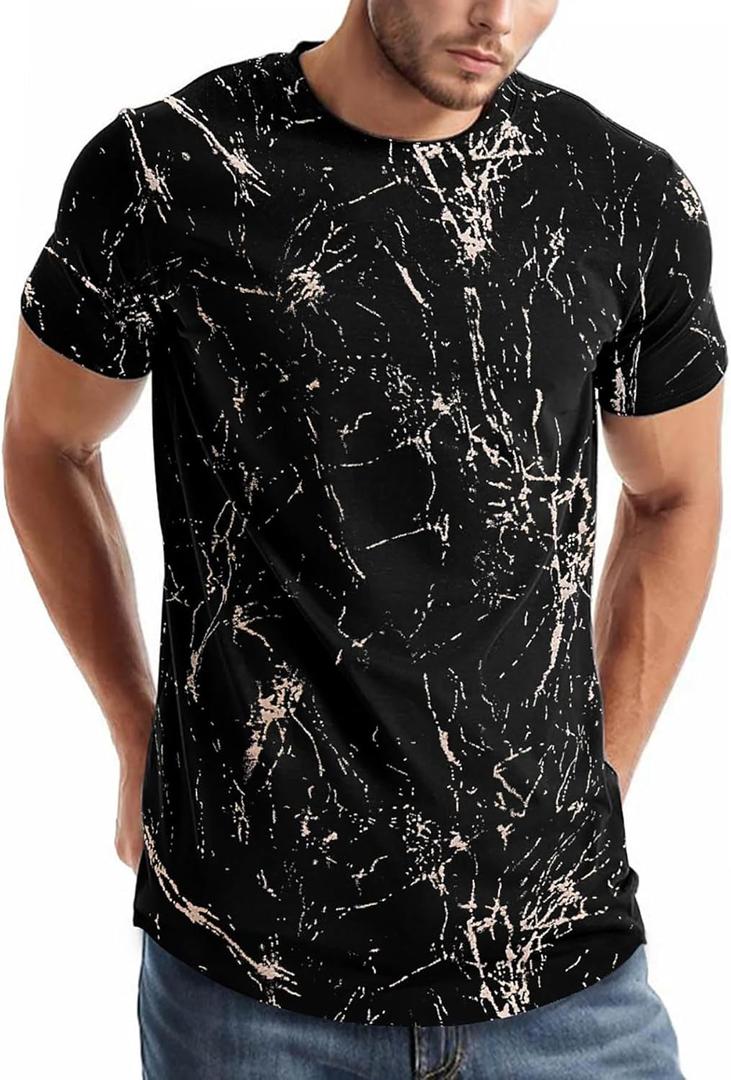 Keasmto 3D Print Cool T Shirts Graphic Design Casual Summer Short Sleeve Fashion Tees Shirt for Men Women (Large)