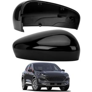 Passenger Side Mirror Cover Replacement for Ford Escape SE 2020 2021 2022 2023 2024, Escape SEL 2020-2024 - Right Side Mirror Covers, Rear View Mirrors Cap Accessories Without Lamp, Black