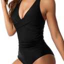SUUKSESS Women Sexy Tummy Control One Piece Swimsuits Halter Push Up Bathing Suits M