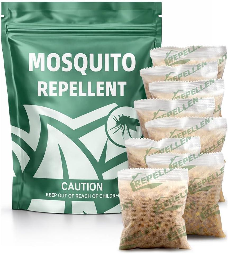 Mosquito Repellent Outdoor Patio, Backyard Mosquito Repellents, Mosquito Deterrent Indoor for Home, Mosquito Control for Door, Keep Mosquito Away from Garage, Last up to 2 Months-8 Pouches