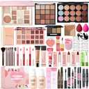 All in One Makeup Kit Makeup Set for Women Full Kit, Make Up Gift Set for Women Teens Girls, Makeup Essential Bundle Includes Eyeshadow Foundation Lipsticks Mascara Eyeliner Cosmetic Brush Set