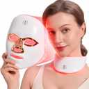 Red Light Therapy for Face and Neck, Red Light Therapy Mask Portable Led Face Mask Cordless, Eye-Protection for True Anti-Wrinkles Skincare at Home