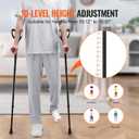 VEVOR Forearm Crutches for Adults, Folding Walking Forearm Crutches with 10-Level Adjustable Height, Lightweight Aluminum Medical Crutches with Open Cuff for Leg Injury Surgery Disabled, 1 Pair 350LBS
