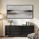 Large Framed Black and White Abstract Wall Art for Living Room, 30x60 In